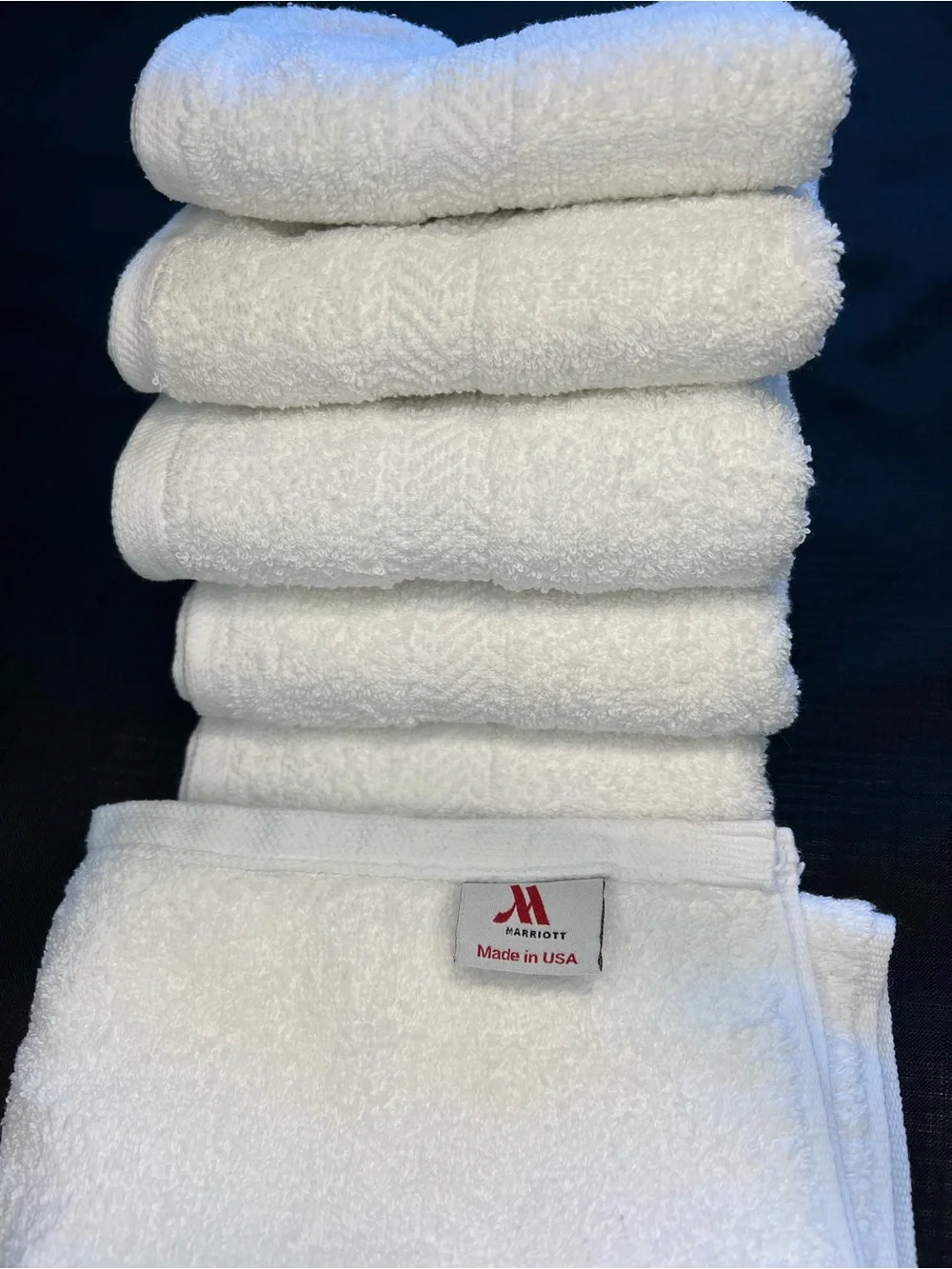 Marriott Hotel Collection White Hand Towels - Set of 6 Plush Washcloths 16x26in